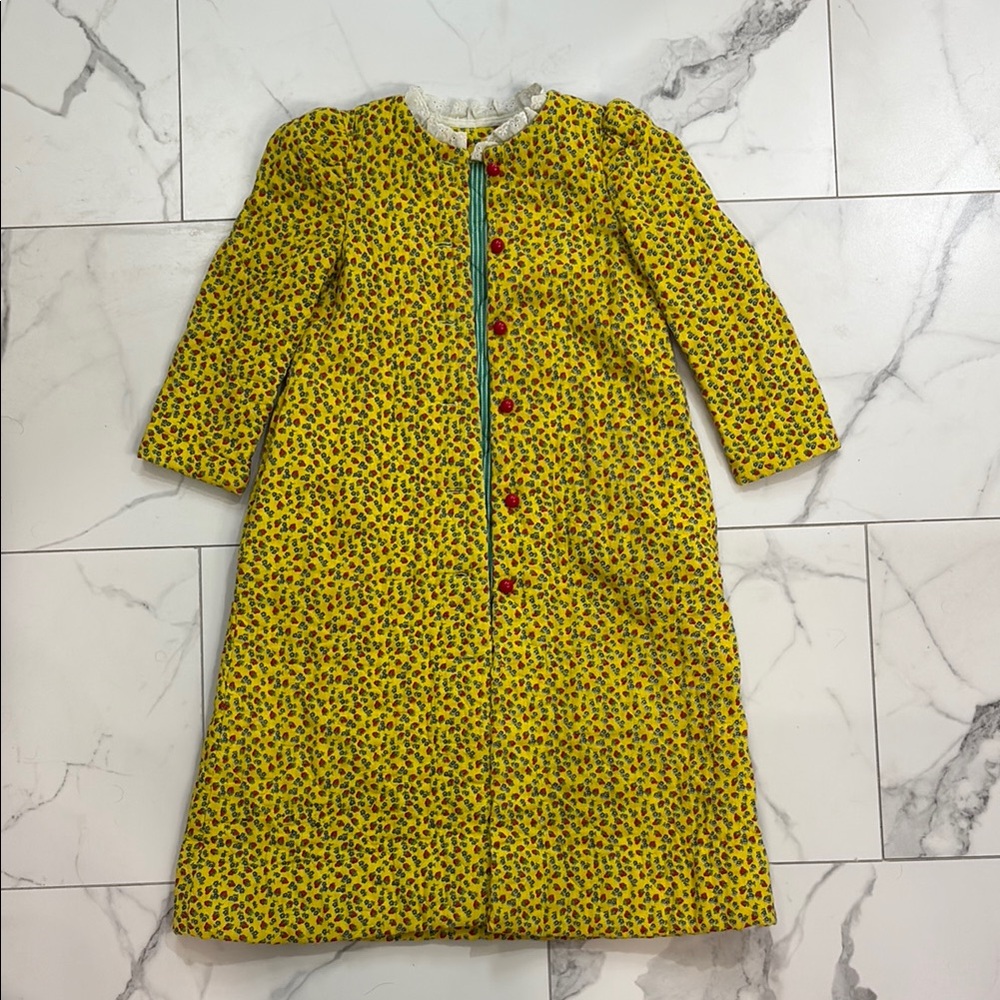 Vintage Floral Long Sleeve House Coat